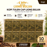 KOPI TULEN CAP LIONG BULAN - KOPI ASLI KHAS BOGOR (Tanpa Gula isi 10 Sachet @8 Gr)