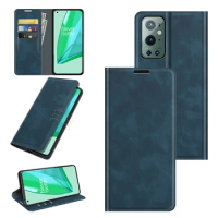 Auto Switch Leather Case for OnePlus 9 Pro 5G 2021 (6.7in) Flip Wallet Book Style Cover Black One Plus 1+9Pro OnePlus9+Pro