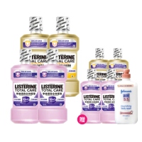【Listerine 李施德霖】全效護理除菌無酒精配方/全效護齦漱口水(500mlx4贈250mlx4)