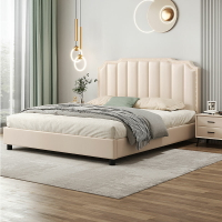 實木床1.8米全實木雙人床主臥現代簡約出租房床軟包1.2米單人床架