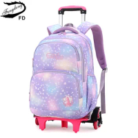 trolley school backpack with wheels student bookbag school bags for girls primary school bag girl rolling backpacks for kids