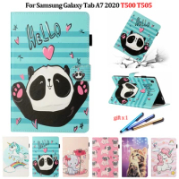 Cute Panda Unicorn Puppy Tablet Cover For Samsung Tab A7 Case Coque Leather Stand Shell Funda For Galaxy Tab A7 2020 Case Kids