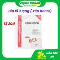1 Xấp 100 tờ Bìa lỗ A4 (File lỗ) 3 lạng với mép viền bìa nhựa 11 lỗ trong suốt, bìa nilong đục 11 lỗ