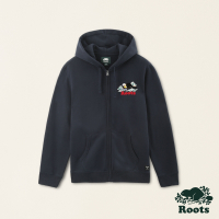 Roots 男裝- 冬日海狸系列 有機棉刷毛布連帽外套-軍藍色