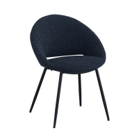 【AT HOME】藍色布質鐵藝曲木餐椅/休閒椅 現代簡約(琦玉)