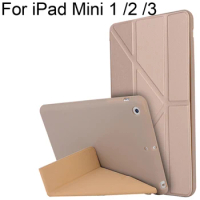 For iPad Mini 1 / 2 / 3 Smart Cover Case iPadMini Transform Stand Shell Mini2 Protector Mini3 Silicone Soft Anti Knock Casing