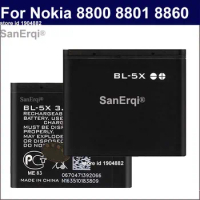 SanErqi Batteries 800mah Protection BL-5X Mini Rechargeable Lithium Mobile Phone Battery For Nokia 8800 N73I 8800s 8801 886