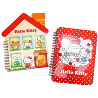 小禮堂 Hello Kitty 造型線圈筆記本 房屋/點點 (2款隨機)