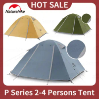 Naturehike New P Series Camping Tent 2 3 4 Persons Ultralight Tent 210T Waterproof Family Tent Outdoor UPF50+ Travel Beach Tent