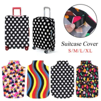 Colorful Travel Trolley Case Cover Practical Elastic Fabric Luggage Cover Anti-scratch Suitcase Trolley Case Baggage Protector