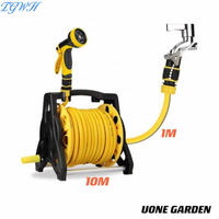 TGWH Uone Garden ชุดอุปกรณ์สายยางรดน้ำต้นไม้ พร้อมโรลเก็บสายปรับระดับน้ำได้10แบบสายยางมี20เมตรกับ10เ