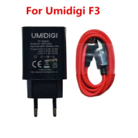 Original New UMI Umidigi F3 Cell Phone AC Adaptor Original Travel Charger EU Plug Adapter 5V 9V 12V +Type-C USB Cable