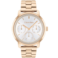 Calvin Klein CK Shimmer系列 時尚多功能晶鑽三眼女錶 520送禮推薦-38mm 25200178