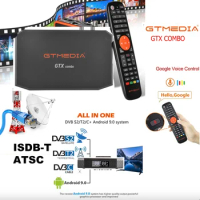 Gtmedia Gtx Combo ATSC ISDBT ISDB-T Tv Box 8K H.265 with DVB-S2/T2/C 2G+32G, Support CA&amp;CI Plus1.4, SATA-HDD, BT4 vs mecool kt1