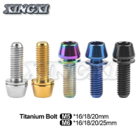 Xingxi Titanium Cone Head Bolts M5/M6X16 18 20 25mm Conical Head Srews With Washer Bicycle Srews For Bike Stems
