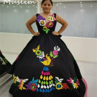 Gorgeous Mexican Quinceanera Dresses With Colorful Embroidery Fifteen Birthday Dress Vestido De Xv Debutante Backless Mariage