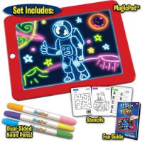 3D Magic Drawing Pad Children's Fluorescent Drawing Pad Puzzle Luminous Magical Graffiti Writing Pad 3D Luminous Drawing Pad