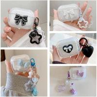 For Realme buds T100 Case Fashion Stars/Love Transparent Earphone Silicone Protect Case For realme buds t100 cover
