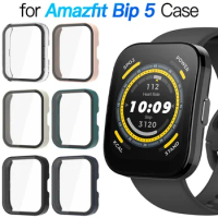 Glass+Case For Amazfit Bip 5 Accessoroy PC All-around Bumper Protective Cover + Screen Protector for Amazfit Bip 5 Accessories