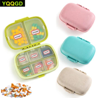 1Pc Travel Pill Organizer,8 Compartments Portable Pill Case,Small Pill Box for Pocket Purse Portable Medicine Vitamin Container