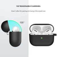 Silicone Earphone Case For Airpods Pro 1st gen Case Cover Headphone Accessories Protective Box For AirPod Pro Case Bag With Hook