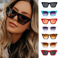 Oversized Square Sunglasses for Women Unisex Vintage Large Cat Eye Eyewear UV400 Outdoor Travel Beach Ray Ban Sun Glasses