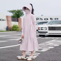 兒童防曬衣 小中大童夏季防曬服 速幹涼感外套 兒童冰絲皮膚衣 女孩長款防曬衣 全身防曬外套【不二雜貨】
