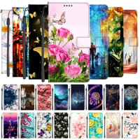Leather Book Cover For Asus Zenfone 9 AI2202 Fashion Phone Flowers Bags For Asus Zenfone 9z Flip Cute Cases Zenfone9 Funda Cat