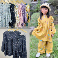 Ijaka221 Smilee Eliza Set 1-5 Tahun Lucuna Setelan Panjang Ruffle Rayon Lebaran / Tunik Set Raya / P