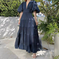 sleeve dress flare orang tua sister photoshoot europe paris gaun pesta wedding party event club prew