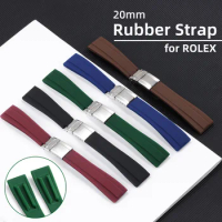 20mm Rubber Watch Band for Rolex Submariner Water Ghost Daytona GMT Diver Silicone Strap for SEIKO Bracelet Wristbelt Waterproof