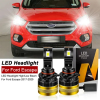 2PCS 30000lm For Ford Escape 2017-2020 LED Headlight Bulbs High Beams 9005 HB3 Low Beams H11 H8 CANbus 6000k