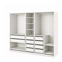 PAX 衣櫃/衣櫥組合, 白色, 250x58x201 公分
