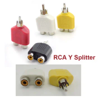 RCA Connector Y Splitter AV Audio Video Plug Converter 1 Male to 2 Female Adapter Kit AV Jack RCA Plug To Double Cable V27