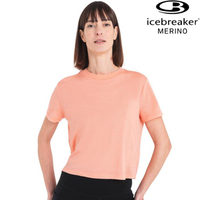 Icebreaker Tech Lite III 女款 短版 美麗諾羊毛排汗衣/圓領短袖上衣-150 素色 0A56Y2 629 莓粉