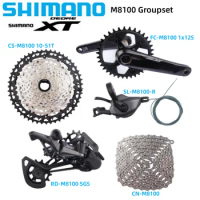 Shimano DEORE XT M8100 Groupset 1x12S Right Shifter Lever RD Rear Derailleur FC Crankset CN Chain CS Cassette Bike Parts For MTB