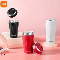 Xiaomi Steel Coffee Thermos Mug with Non-slip Case Car Vacuum Flask Travel Insulated Bottle Ceramic Thermos Cup Water Bottle