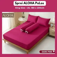 Sprei Polos Aloha King Size 180x200 T30 Polos Embos Tebal Lembut Nyaman DARK PINK
