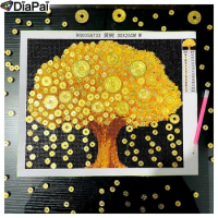 DIAPAI Shaped Diamond Painting Cross Stitch Pattern 5D Diamond Embroidery "Tree Money" Home Decoration DIY Diamond Art R00058733