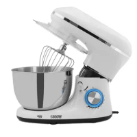 Electric Stand Mixer for Kitchen Planetary Food Mixer with Cover Dough Hook Flat Beater Wire Whip 5.5 Liters S.steel