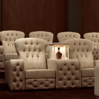 Italian all-frosted leather electric sofa Villa Home Cinema sofa Private studio lounge chair