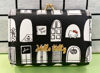 【震撼精品百貨】Hello Kitty_凱蒂貓~三麗鷗 KITTY日本珠扣短夾/零錢包-窗戶黑#09042
