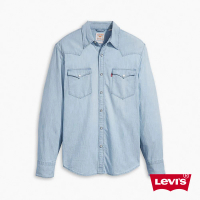 LEVIS 官方旗艦 男款 BARSTOW WESTERN 50”s 短牛角復古牛仔襯衫 / 經典藍 上衣 熱賣單品 85744-0066
