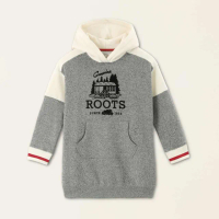 【Roots】Roots大童-經典小木屋系列 經典LOGO連帽洋裝(灰色)