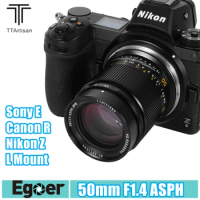 TTArtisan 50mm F1.4 ASPH Full Frame Manual Focus Lens for Sony E /Nikon Z /Canon R /Sigma Leica Panasonic L Mount Cameras