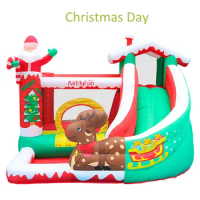 Christmas Day Inflatable Jumping bouncer Castle Slide Family Used Bouncy House for Kids Indoor Trampoline