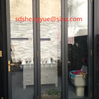 Latest USA Style Soundproof Bi Folding Glass Door exterior bi folding door patio Aluminum Windows fo