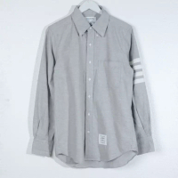Thom Browne Kemeja THOM BROWNE 4 BAR BUTTON DOWN GREY LONG SHIRT 100% ORIGINAL