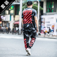 FINDSENSE品牌監製 大尺碼男裝 海灘風冰絲速乾排汗衣服休閑運動男褲套裝
