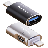 【Bill Case】高階多功 USB 3.0 轉 Lightning OTG 迷你 轉接頭 鈦黑(輕鬆驅動4TB 支持iOS10到16更新系統)